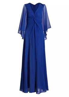 Talbot Runhof Georgette Draped Gown