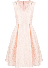 Talbot Runhof jacquard A-line dress