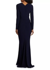 Talbot Runhof Jersey Crêpe Long-Sleeve Gown