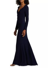 Talbot Runhof Jersey Crêpe Long-Sleeve Gown