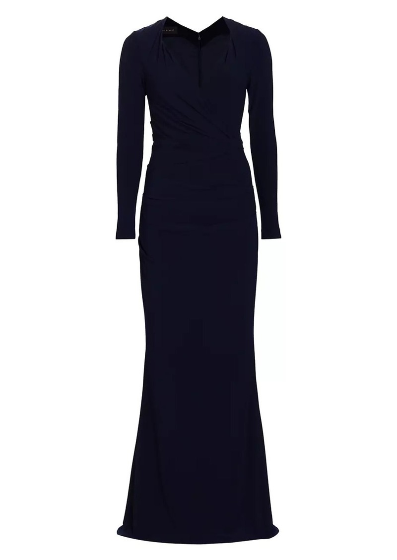 Talbot Runhof Jersey Crêpe Long-Sleeve Gown