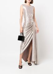 Talbot Runhof metallic-finish ruched maxi dress