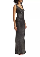 Talbot Runhof Metallic Jersey Body-Con Gown