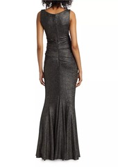 Talbot Runhof Metallic Jersey Body-Con Gown