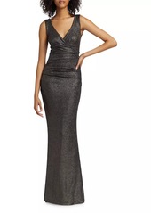 Talbot Runhof Metallic Jersey Body-Con Gown