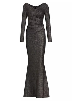 Talbot Runhof Metallic Jersey Body-Con Gown