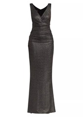 Talbot Runhof Metallic Jersey Body-Con Gown