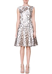 Talbot Runhof Pebble Jacquard A-Line Party Dress in Alabaster at Nordstrom