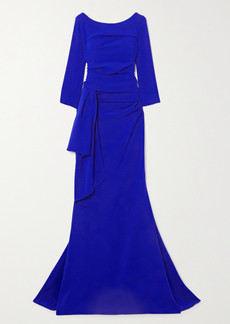 Talbot Runhof Ruched Draped Crepe Gown