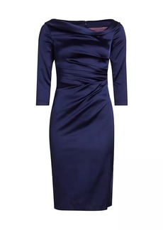 Talbot Runhof Satin Duchesse Sheath Dress