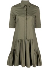 Talbot Runhof short-sleeve ruffle-hem dress