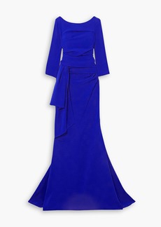 Talbot Runhof - Ruched draped crepe gown - Blue - US 2