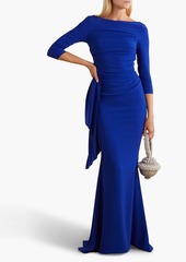Talbot Runhof - Ruched draped crepe gown - Blue - US 2