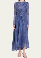 Talbot Runhof Metallic Voile A-Line Gown