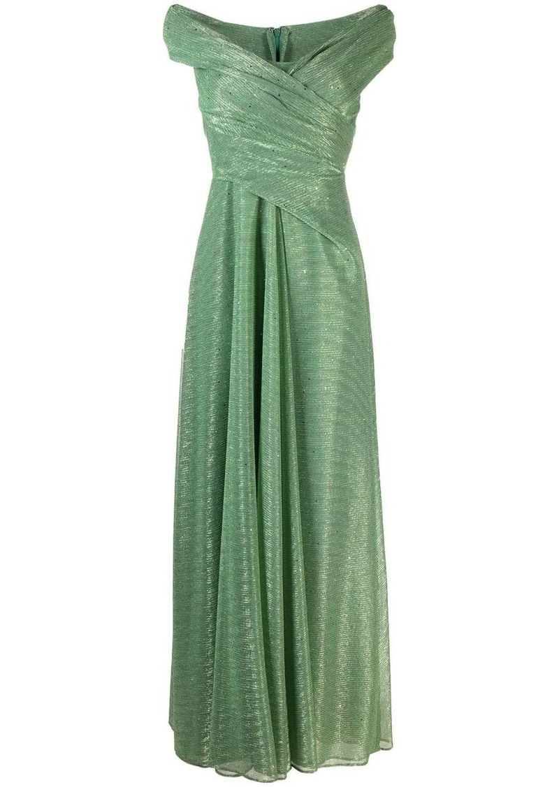 Talbot Runhof V-neck draped gown