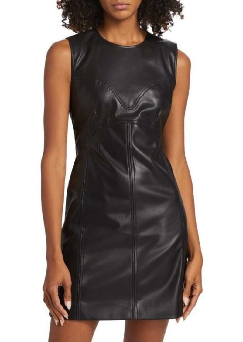 Tanya Taylor Antonella Faux Leather Mini Dress