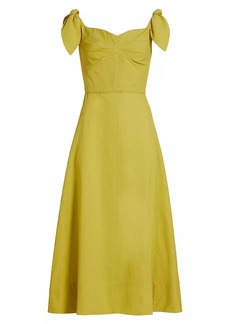 Tanya Taylor Ashland Bow-Sleeve Cocktail Dress