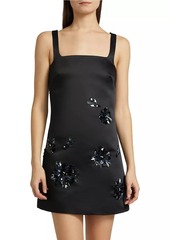 Tanya Taylor Barton Embellished Satin Minidress