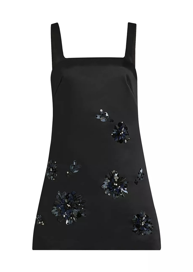 Tanya Taylor Barton Embellished Satin Minidress