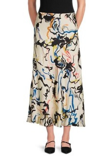 Tanya Taylor Beth Abstract Print Midi Skirt