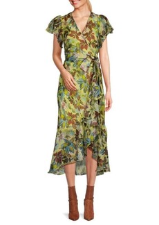 Tanya Taylor Blaire Floral Belted Midi Dress
