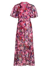 Tanya Taylor Blaire Floral Midi Wrap Dress