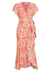 Tanya Taylor Blaire Ruffled Floral Midi-Dress