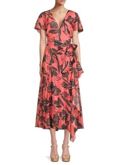 Tanya Taylor Brie Floral Belted Midi Dress