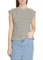 Tanya Taylor Claire Striped Boatneck Top