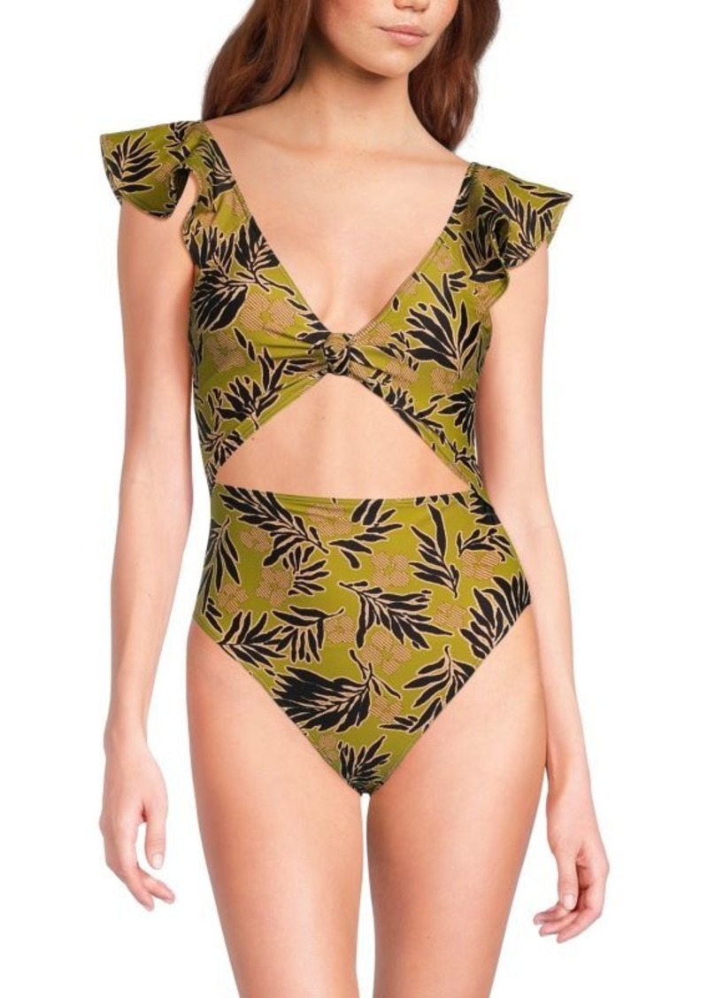 Tanya Taylor ​Coraline Palm One Piece Swimsuit