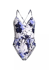 Tanya Taylor Dahlia Floral One-Piece Swimsuit