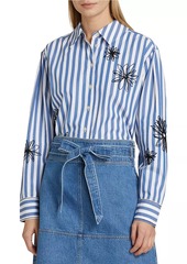 Tanya Taylor Davina Floral Stripe Shirt