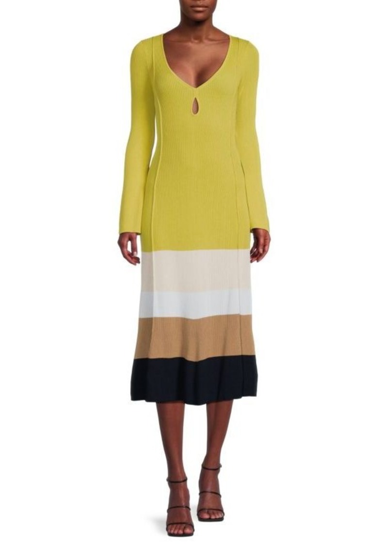 Tanya Taylor Hoxton Colorblock Sweater Dress