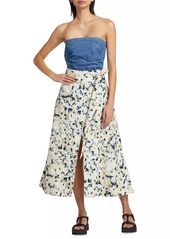 Tanya Taylor Hudson Printed Belted Midi-Skirt