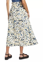 Tanya Taylor Hudson Printed Belted Midi-Skirt