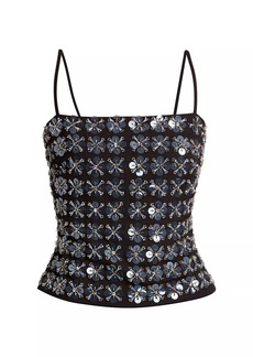 Tanya Taylor Ivy Sequined Top