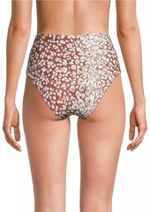 Tanya Taylor Kaia High-Rise Leopard Bikini Bottom