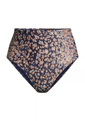 Tanya Taylor Kaia Leopard-Print High-Rise Bikini Bottom