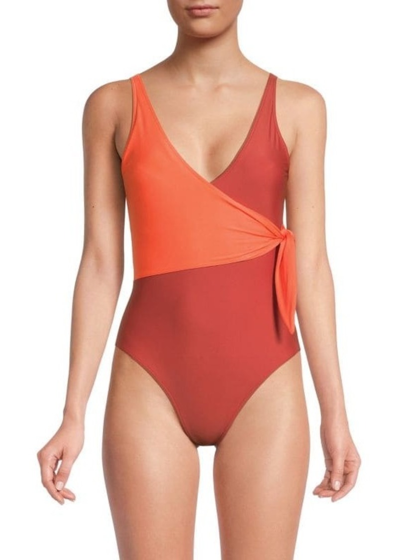 Tanya Taylor Kelly Wrap One Piece Swimsuit