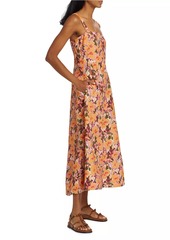 Tanya Taylor Kirsten Floral Linen-Blend Midi-Dress