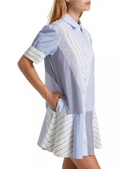 Tanya Taylor Ladessa Striped Mini-Shirtdress