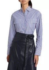 Tanya Taylor Largaux Striped Crop Shirt