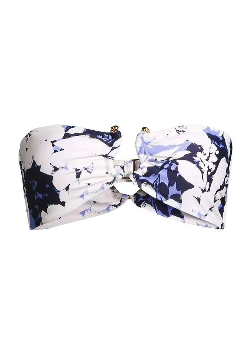 Tanya Taylor Laura Printed Bandeau Bikini Top