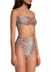 Tanya Taylor Lexa Leopard Bandeau Bikini Top