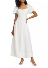 Tanya Taylor Kit Linen-Blend Midi-Dress