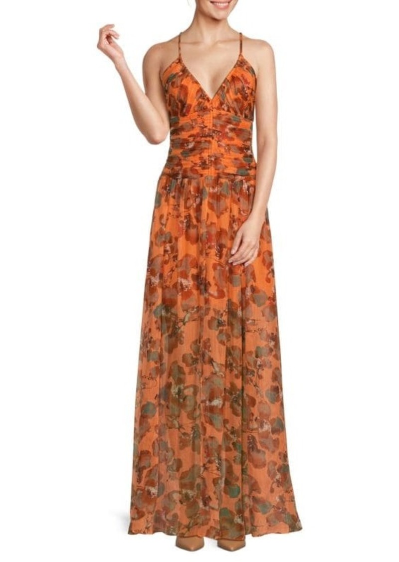 Tanya Taylor Lovette Print Linen Blend Maxi Dress