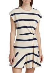 Tanya Taylor Maeve Knot-Front Jersey Minidress