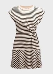 Tanya Taylor Maeve Rugby Stripe Twisted Mini Dress