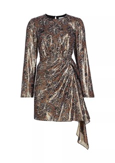 Tanya Taylor Magali Metallic Silk-Blend Minidress
