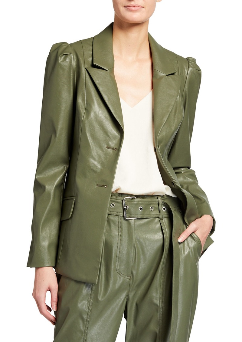 Mariel Faux-Leather Blazer Jacket